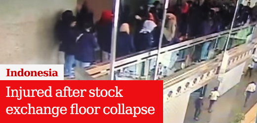 Scores injured after floor collapses at Indonesian stock exchange